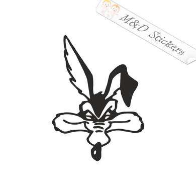 2x Wile E Coyote Vinyl Decal Sticker Different colors & size for Cars/Bikes/Windows