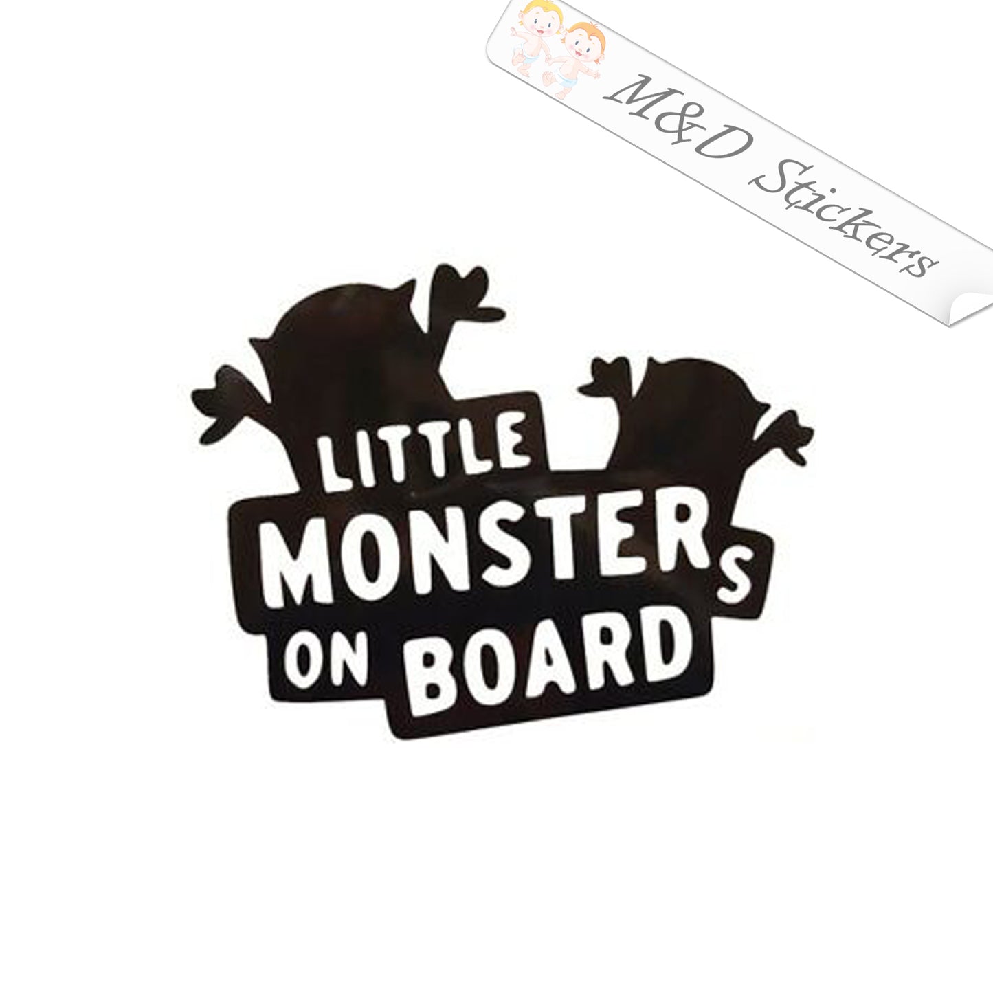 2x Little Monsters on Board Vinyl Decal Sticker Different colors & size for Cars/Bikes/Windows