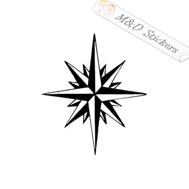 2x 16 point compass rose Vinyl Decal Sticker Different colors & size for Cars/Bikes/Windows