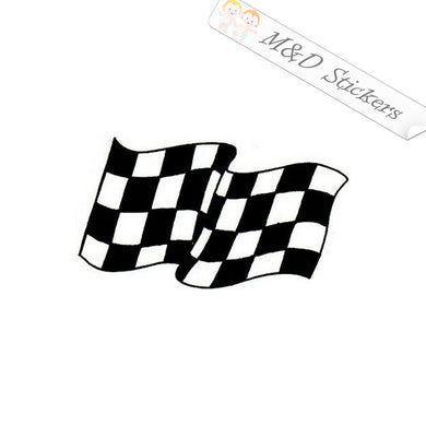 2x Checkered Flag Vinyl Decal Sticker Different colors & size for Cars/Bikes/Windows