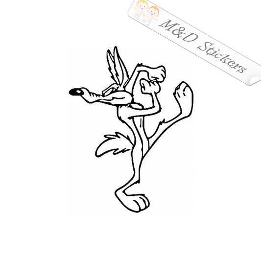 2x Wile E Coyote Vinyl Decal Sticker Different colors & size for Cars/Bikes/Windows