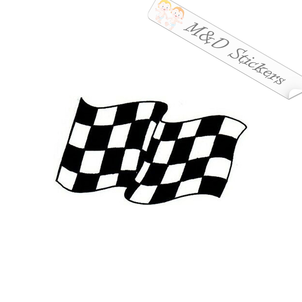 2x Checkered Flag Vinyl Decal Sticker Different colors & size for Cars/Bikes/Windows