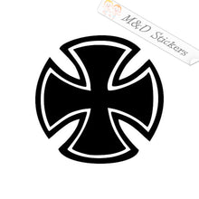 2x Round Maltese Cross Vinyl Decal Sticker Different colors & size for Cars/Bikes/Windows
