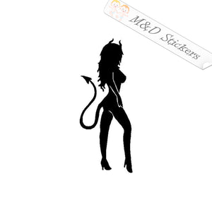 2x Sexy demon lady Vinyl Decal Sticker Different colors & size for Cars/Bikes/Windows