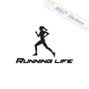 2x Running Life Sport Vinyl Decal Sticker Different colors & size for Cars/Bikes/Windows