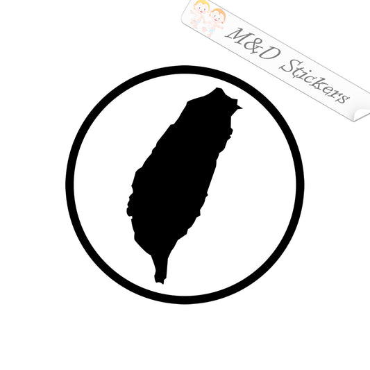 2x Taiwan country shape Vinyl Decal Sticker Different colors & size for Cars/Bikes/Windows