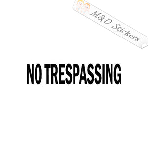 2x No trespassing sign Vinyl Decal Sticker Different colors & size for Cars/Bikes/Windows