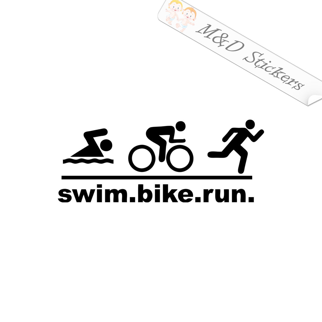 2x Triathlon Sport Vinyl Decal Sticker Different colors & size for Cars/Bikes/Windows