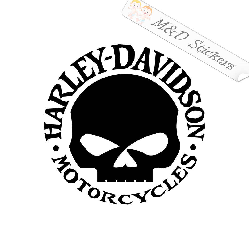 2x Harley skull Vinyl Decal Sticker Different colors & size for Cars/Bikes/Windows