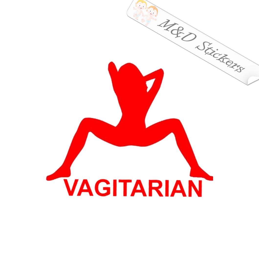 2x Funny Vagitarian Vegetarian Vinyl Decal Sticker Different colors & size for Cars/Bikes/Windows