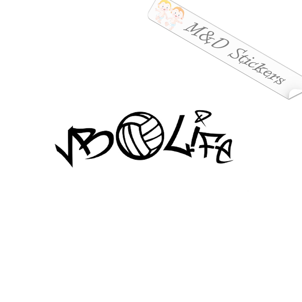 2x Volleyball life Vinyl Decal Sticker Different colors & size for Cars/Bikes/Windows