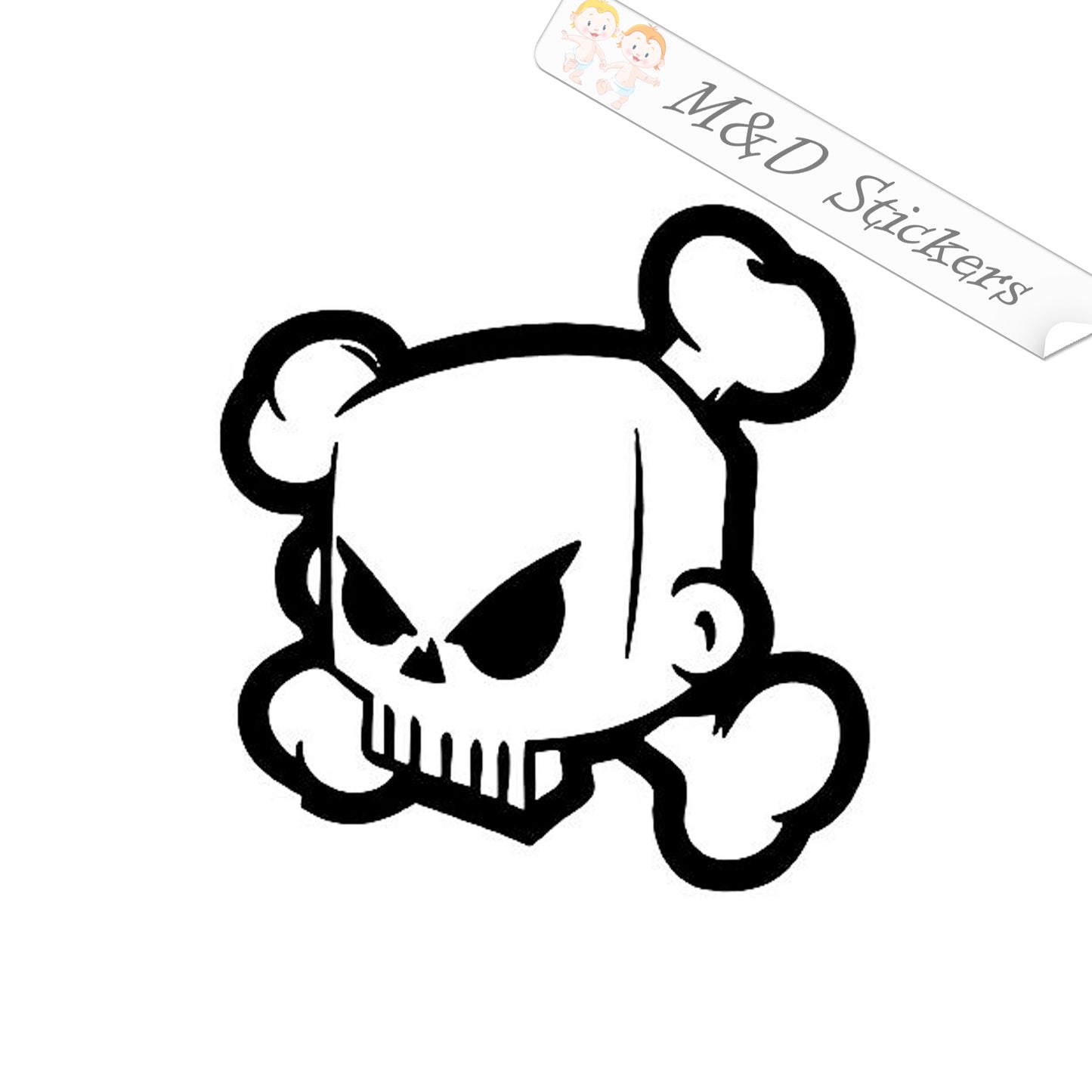 2x Skull Vinyl Decal Sticker Different colors & size for Cars/Bikes/Windows