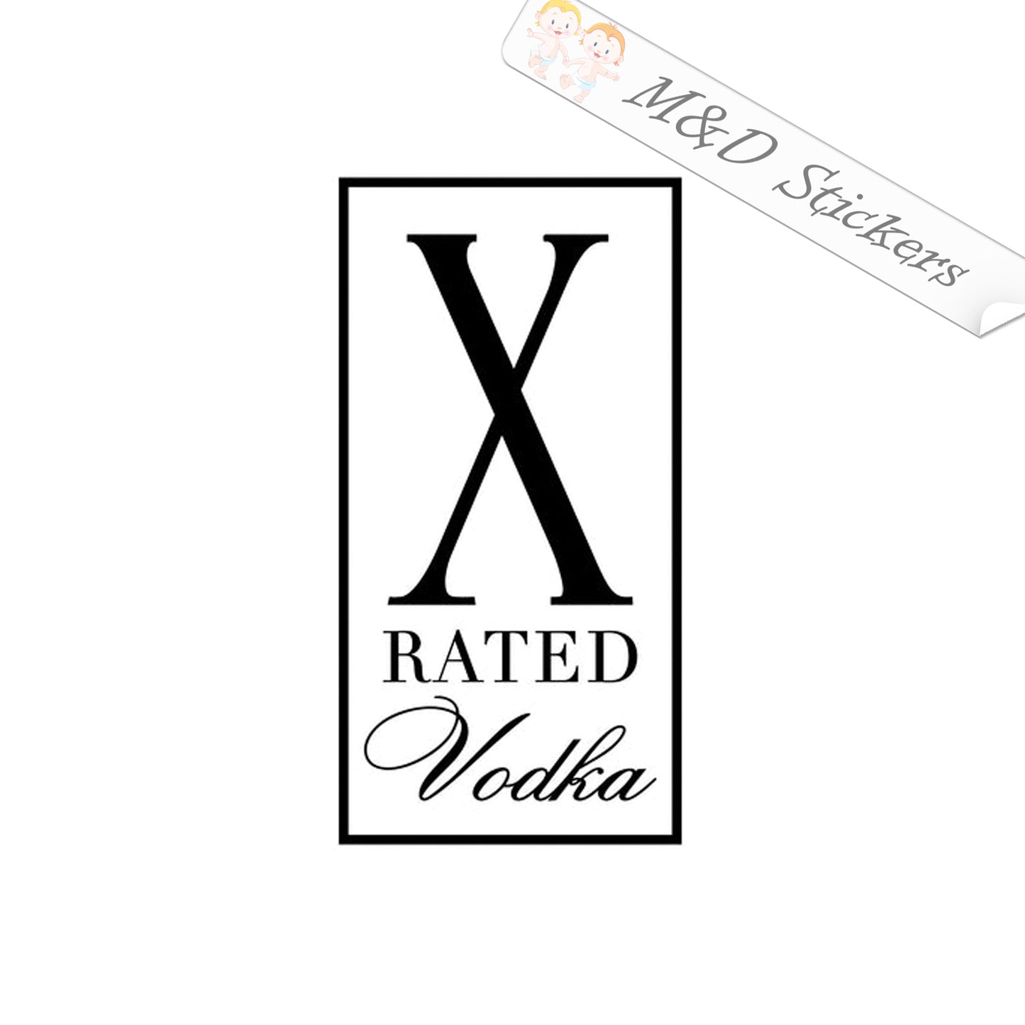 X-Rated Vodka Logo (4.5" - 30") Vinyl Decal in Different colors & size for Cars/Bikes/Windows