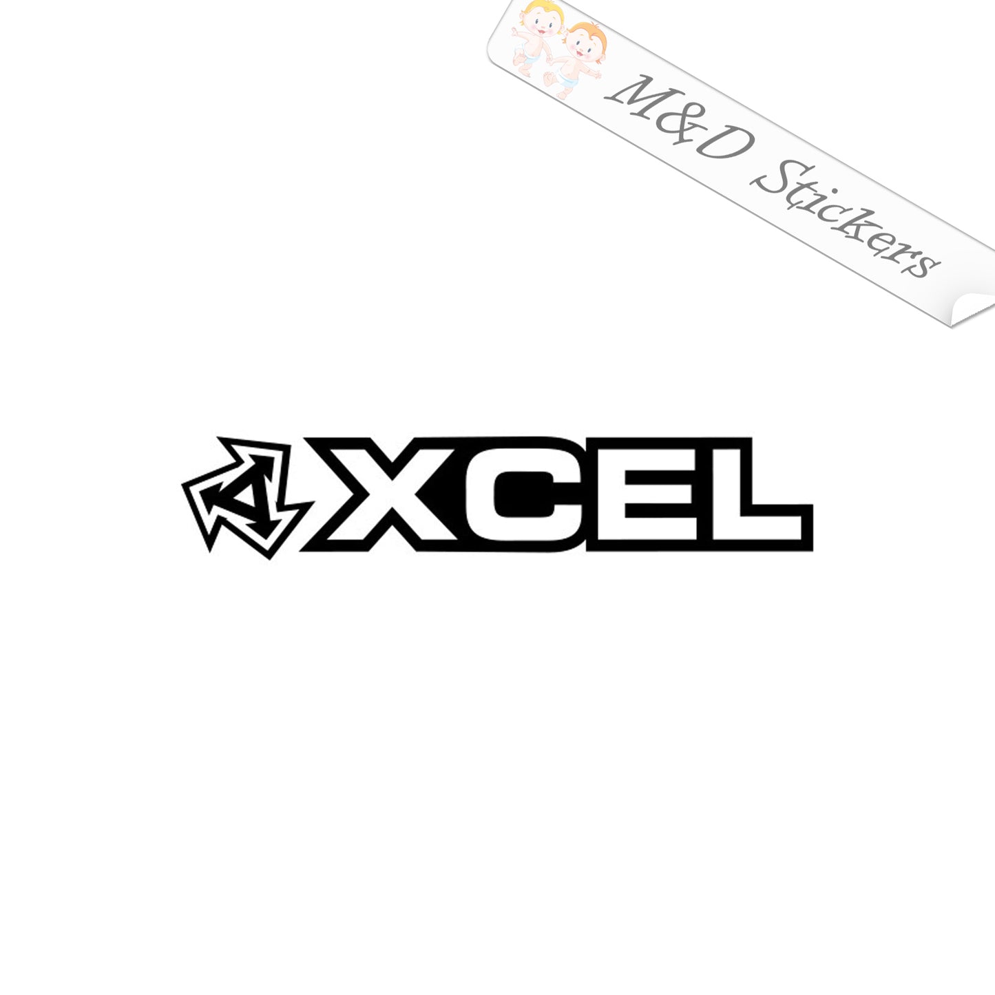2x Xcel Logo Vinyl Decal Sticker Different colors & size for Cars/Bikes/Windows
