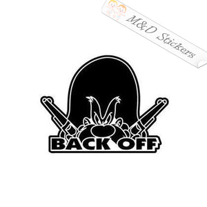 Yosemite Sam Back Off (4.5" - 30") Vinyl Decal in Different colors & size for Cars/Bikes/Windows