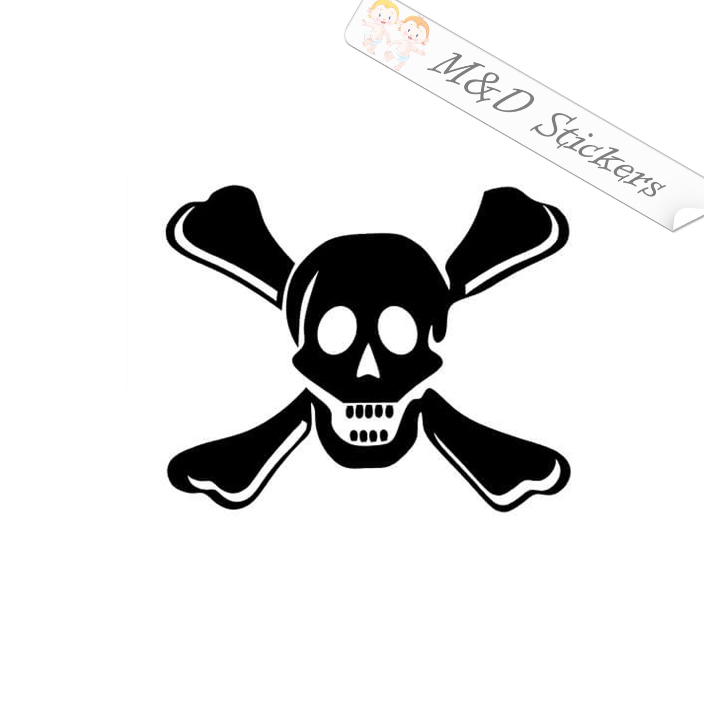 2x Pirate Flag Vinyl Decal Sticker Different colors & size for Cars/Bikes/Windows
