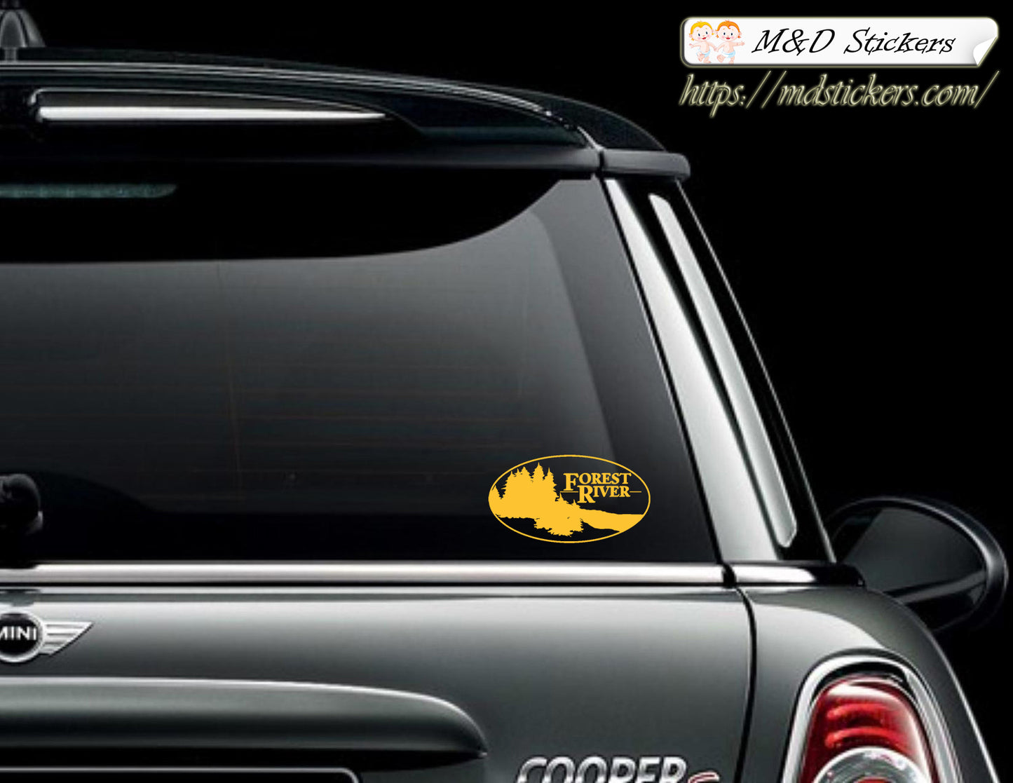 2x Forest River RV Trailers Logo Vinyl Decal Sticker Different colors & size for Cars/Bikes/Windows